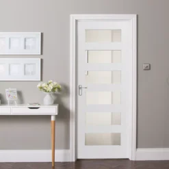 Geom 6 Lite Clear Glazed Shaker White Internal Door, (H)2040mm (W)826mm (T)40mm 7 Geom 6 Lite Clear Glazed Shaker White Internal Door, (H)2040mm (W)826mm (T)40mm -WoodDepot Shop geom 6 lite clear glazed shaker white internal door h 2040mm w 826mm t 40mm5059340235721 01i BQ