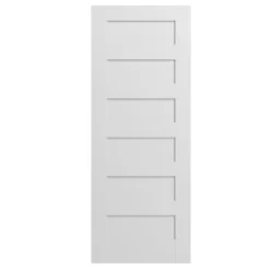 Geom 6 Panel Shaker White Internal Door, (H)1981mm (W)610mm (T)35mm