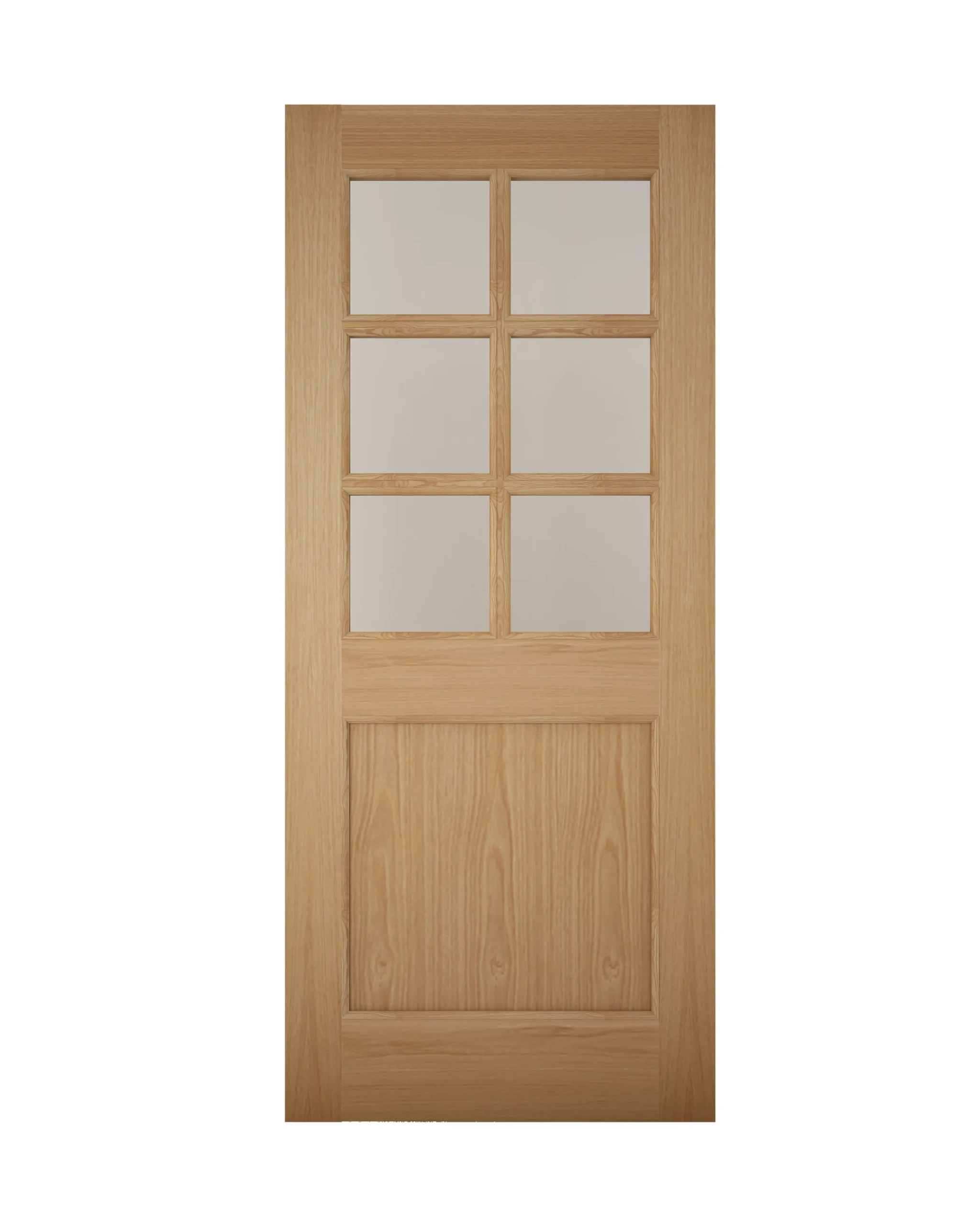 Geom Clear Glazed White Oak Veneer External Back Door, (H)1981mm (W)838mm 3 Geom Clear Glazed White Oak Veneer External Back Door, (H)1981mm (W)838mm