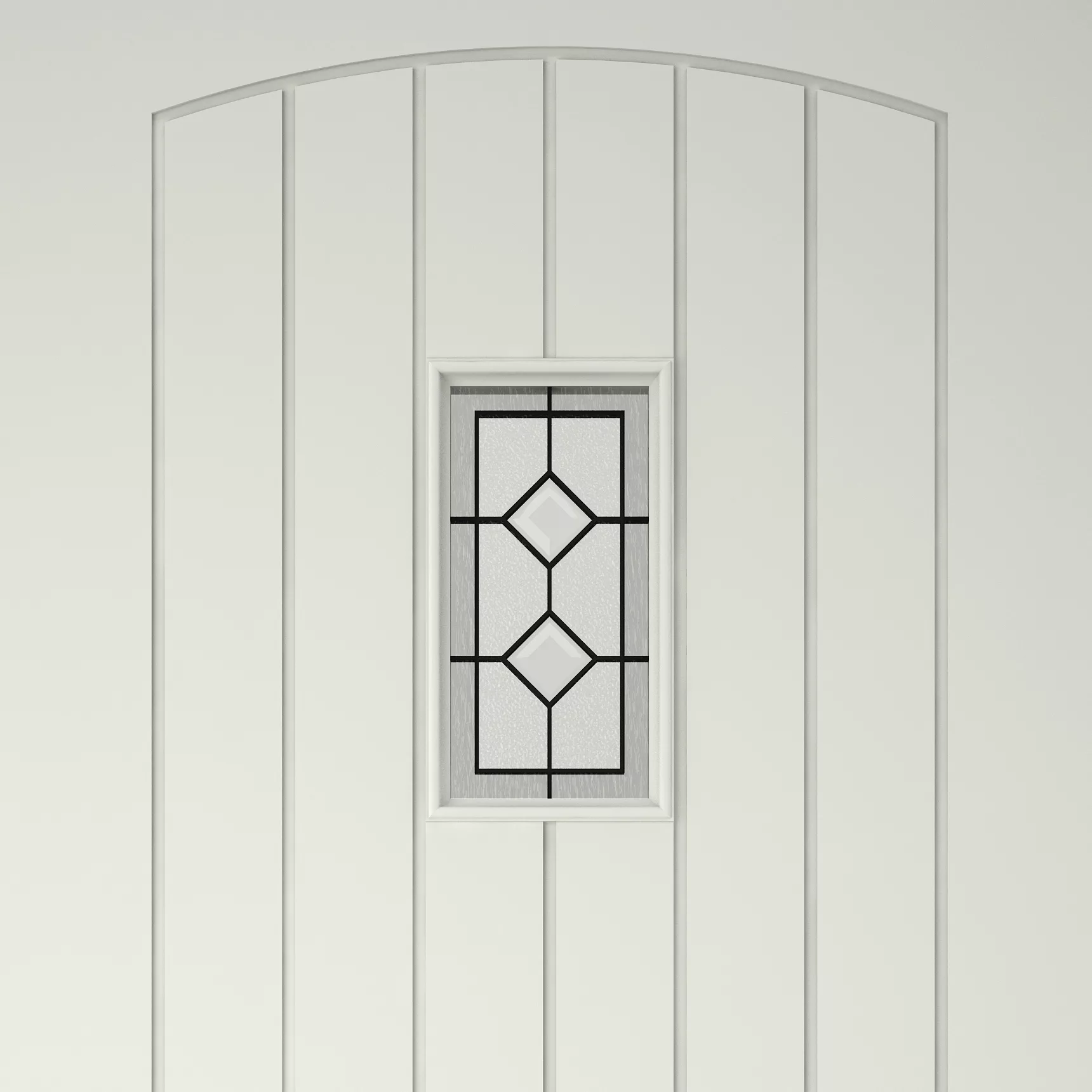 Geom Diamond Bevel Glazed Cottage White External Front Door, (H)1981mm (W)762mm 4 Geom Diamond Bevel Glazed Cottage White External Front Door, (H)1981mm (W)762mm - Image 2