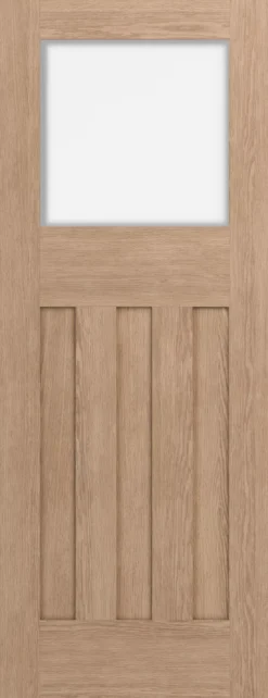 Geom Glazed Oak Veneer Internal Door, (H)1981mm (W)762mm (T)35mm