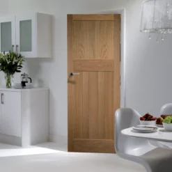 Geom Oak Veneer Internal Door, (H)1981mm (W)686mm (T)35mm -WoodDepot Shop geom oak veneer internal door h 1981mm w 686mm t 35mm5397007102567 07bq