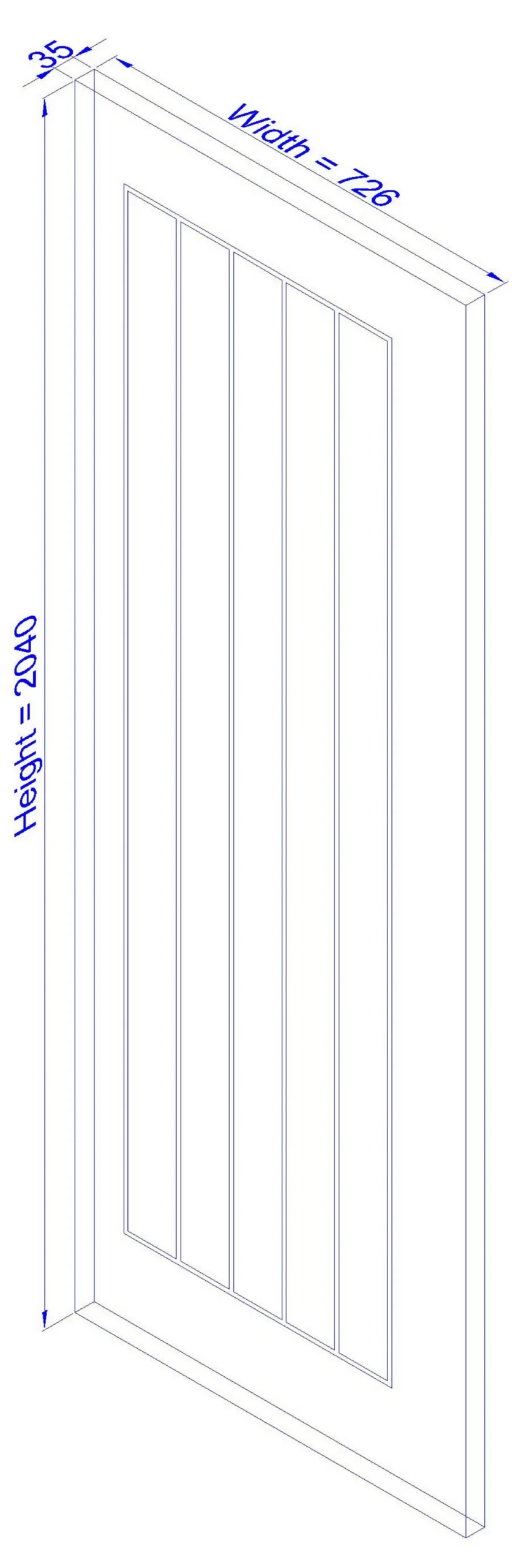 Geom Unglazed Cottage Veneered Oak Veneer Internal Door, (H)2040mm (W)726mm (T)40mm 9 Geom Unglazed Cottage Veneered Oak Veneer Internal Door, (H)2040mm (W)726mm (T)40mm - Image 7