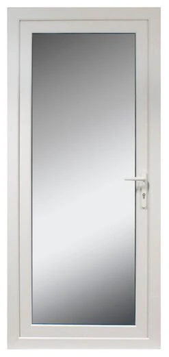 Glazed White Left-hand External Back Door Set, (H)2055mm (W)840mm