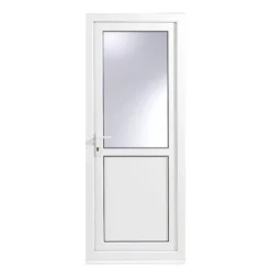 Glazed White Right-hand External Back Door Set, (H)2055mm (W)840mm