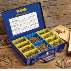 Goldscrew General PZ Flat Countersunk Carbon Steel Trade Case, Pack Of 1400 17 Goldscrew General PZ Flat Countersunk Carbon Steel Trade Case, Pack Of 1400 -WoodDepot Shop goldscrew general pz flat countersunk carbon steel trade case pack of 140001053067 01i