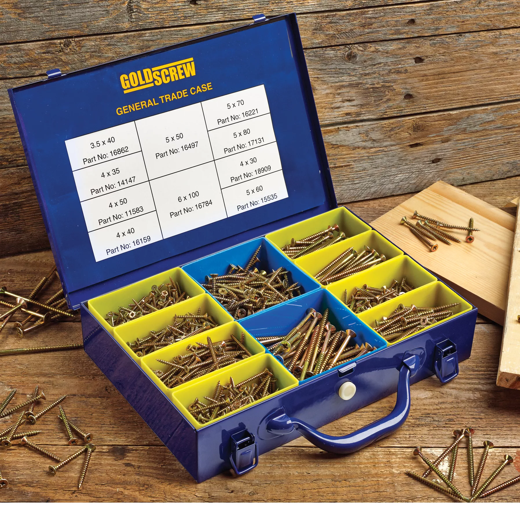 Goldscrew General PZ Flat Countersunk Carbon Steel Trade Case, Pack Of 1400 9 Goldscrew General PZ Flat Countersunk Carbon Steel Trade Case, Pack Of 1400 - Image 7