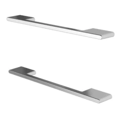 GoodHome Cacao Chrome Effect Kitchen Cabinets Pull Handle (L)220mm