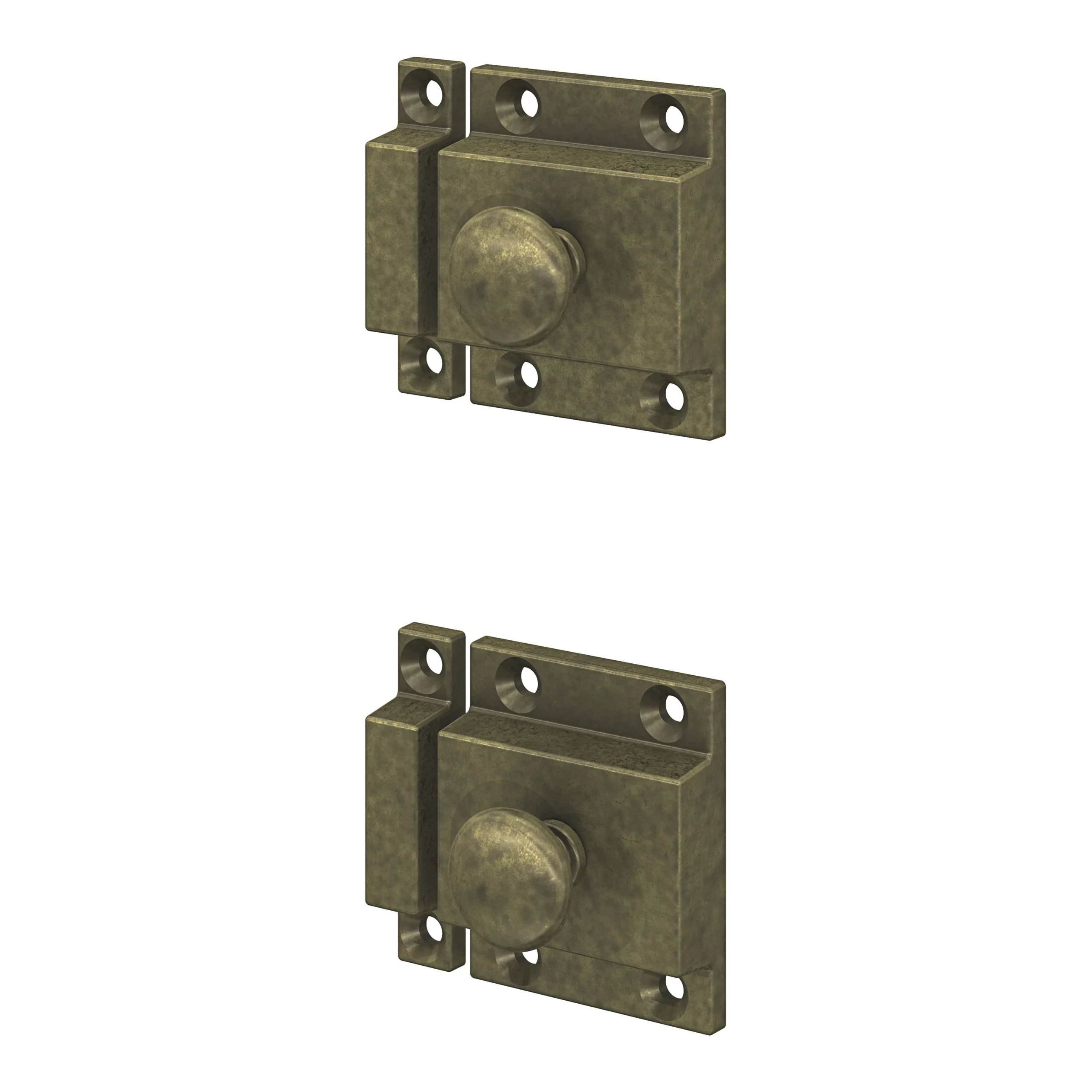GoodHome Chervil Antique Brass Effect Kitchen Cabinet Latch Pack Of 2 (L)52mm (H)50mm 3 GoodHome Chervil Antique Brass Effect Kitchen Cabinet Latch Pack Of 2 (L)52mm (H)50mm