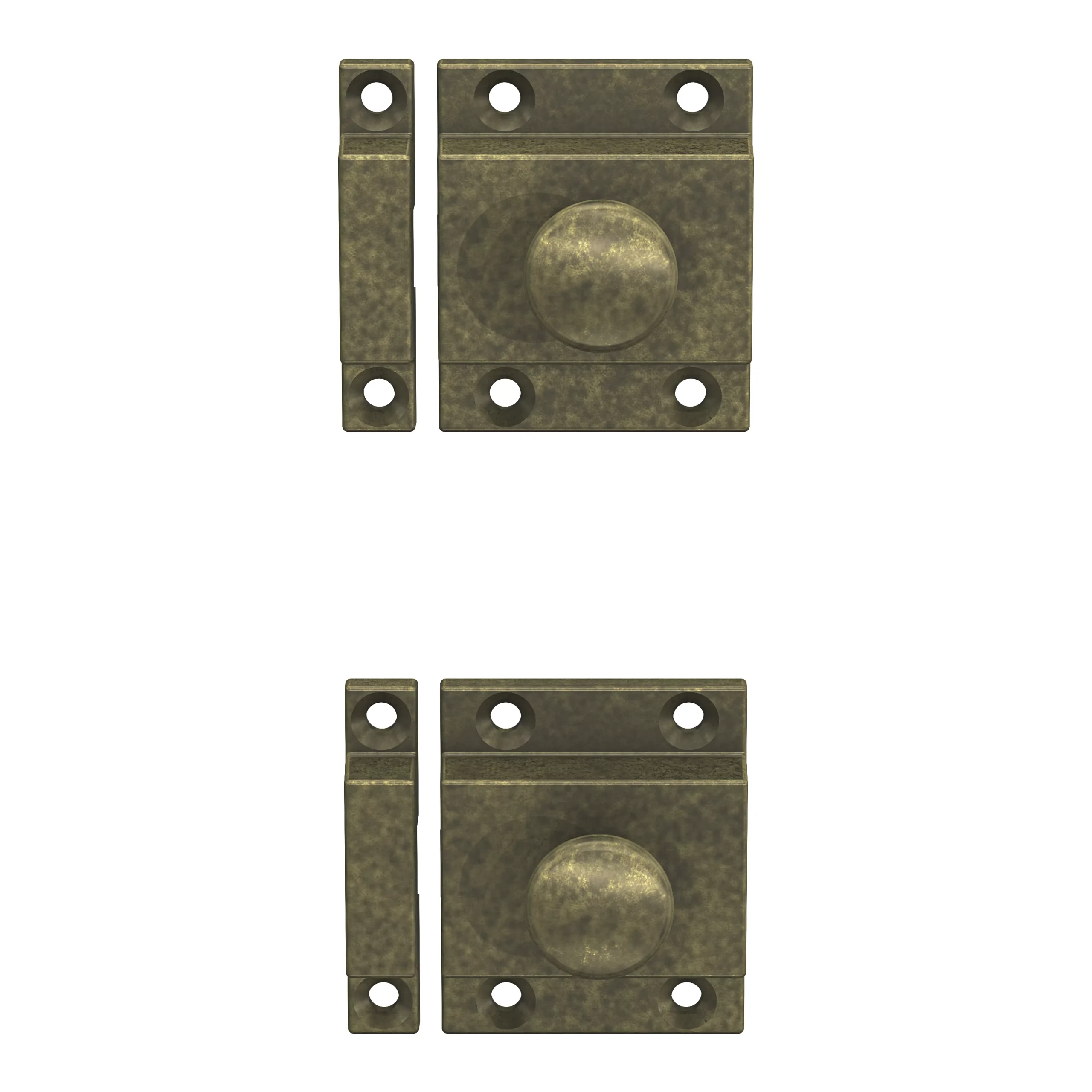 GoodHome Chervil Antique Brass Effect Kitchen Cabinet Latch Pack Of 2 (L)52mm (H)50mm 4 GoodHome Chervil Antique Brass Effect Kitchen Cabinet Latch Pack Of 2 (L)52mm (H)50mm - Image 2