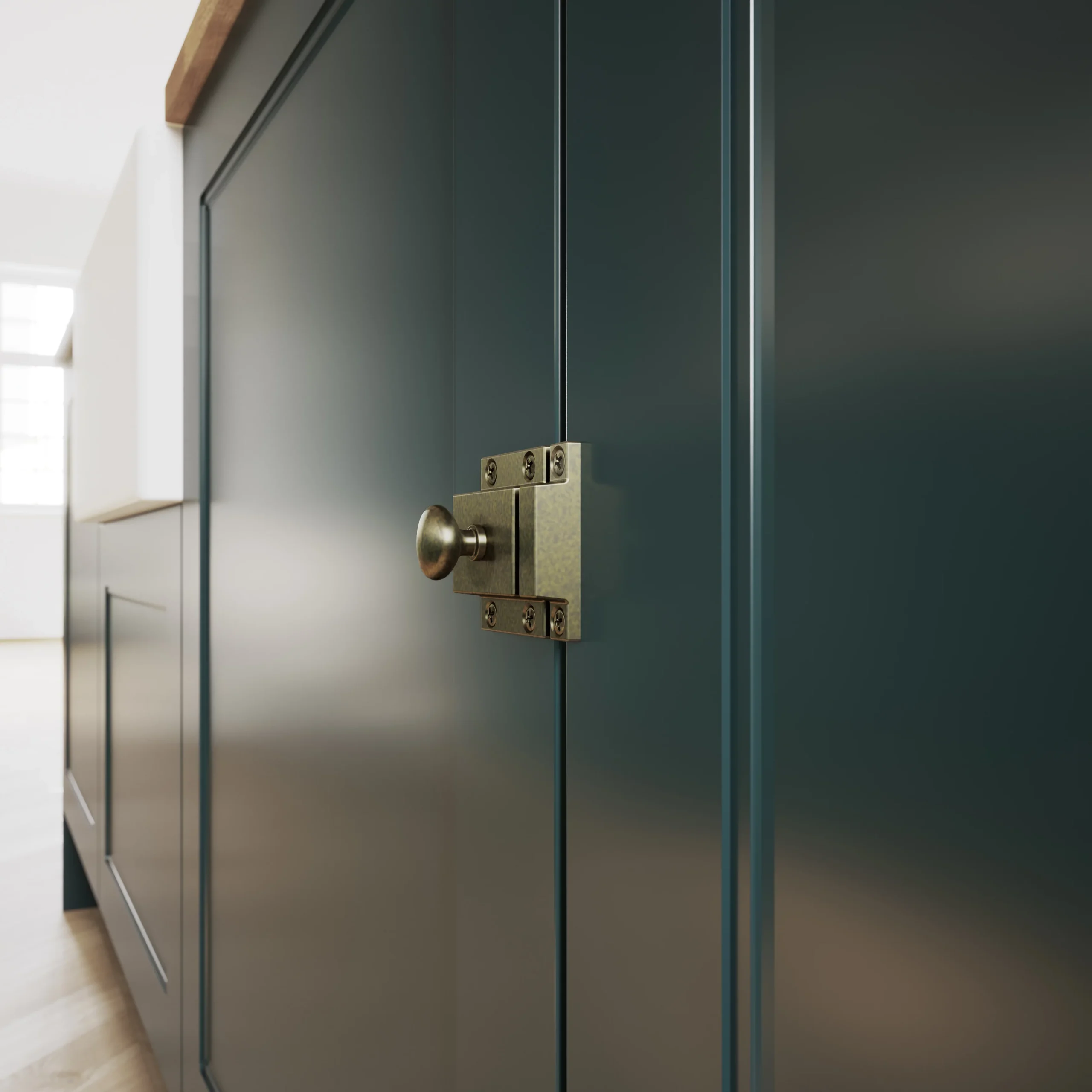 GoodHome Chervil Antique Brass Effect Kitchen Cabinet Latch Pack Of 2 (L)52mm (H)50mm 8 GoodHome Chervil Antique Brass Effect Kitchen Cabinet Latch Pack Of 2 (L)52mm (H)50mm - Image 6