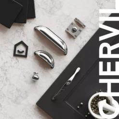 GoodHome Chervil Chrome Effect Kitchen Cabinet Latch Pack Of 2 (L)52mm (H)50mm -WoodDepot Shop goodhome chervil chrome effect kitchen cabinet latch pack of 2 l 52mm h 50mm5059340482231 06i