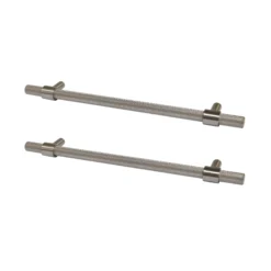 GoodHome Dukkah Satin Nickel Effect Kitchen Cabinets Pull Handle (L)257mm