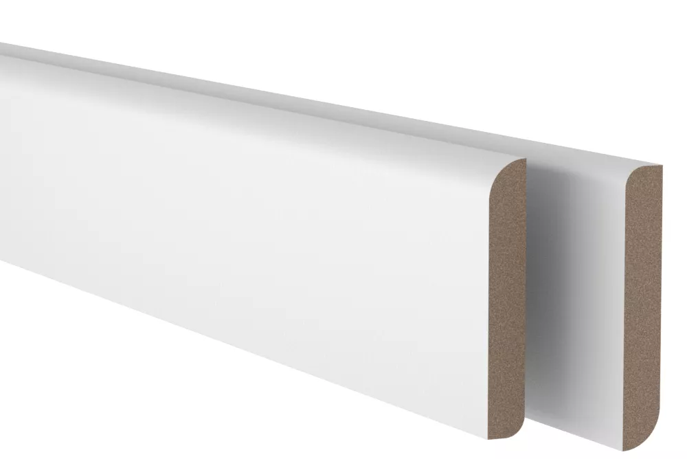 GoodHome Fully Finished White MDF Round & Bullnose Skirting Board (L)2.4m (T)14.5mm, Pack Of 4 3 GoodHome Fully Finished White MDF Round & Bullnose Skirting Board (L)2.4m (T)14.5mm, Pack Of 4