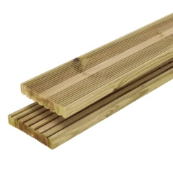 GoodHome Lemhi Green Pine Deck Board (L)4.8m (W)144mm (T)27mm