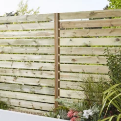 GoodHome Neva Timber Slotted Half Round Fence Post (H)1.8m (W)70mm -WoodDepot Shop goodhome neva timber slotted half round fence post h 1 8m w 70mm3663602942825 01i