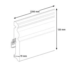 GoodHome White MDF Skirting Board (L)2.2m (W)120mm (T)19mm -WoodDepot Shop goodhome white mdf skirting board l 2 2m w 120mm t 19mm3663602531050 01t bq