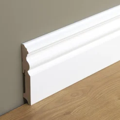 GoodHome White MDF Skirting Board (L)2.2m (W)120mm (T)19mm -WoodDepot Shop goodhome white mdf skirting board l 2 2m w 120mm t 19mm3663602531050 02i bq