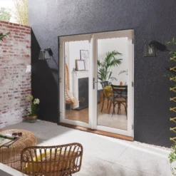 GoodHome2 Panes Clear Double Glazed White Hardwood Reversible Patio Door & Frame, (H)2094mm (W)1194mm -WoodDepot Shop goodhome2 panes clear double glazed white hardwood reversible patio door frame h 2094mm w 1194mm5036581078713 02i