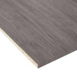 Grey Oak Effect Square Edge Furniture Panel, (L)2.5m (W)400mm (T)18mm