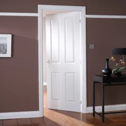 Jeld-Wen 4 Panel Solid Core Unglazed White Smooth Internal Door, (H)1981mm (W)838mm (T)35mm -WoodDepot Shop jeld wen 4 panel solid core unglazed white smooth internal door h 1981mm w 838mm t 35mm5016622334589 02i bq