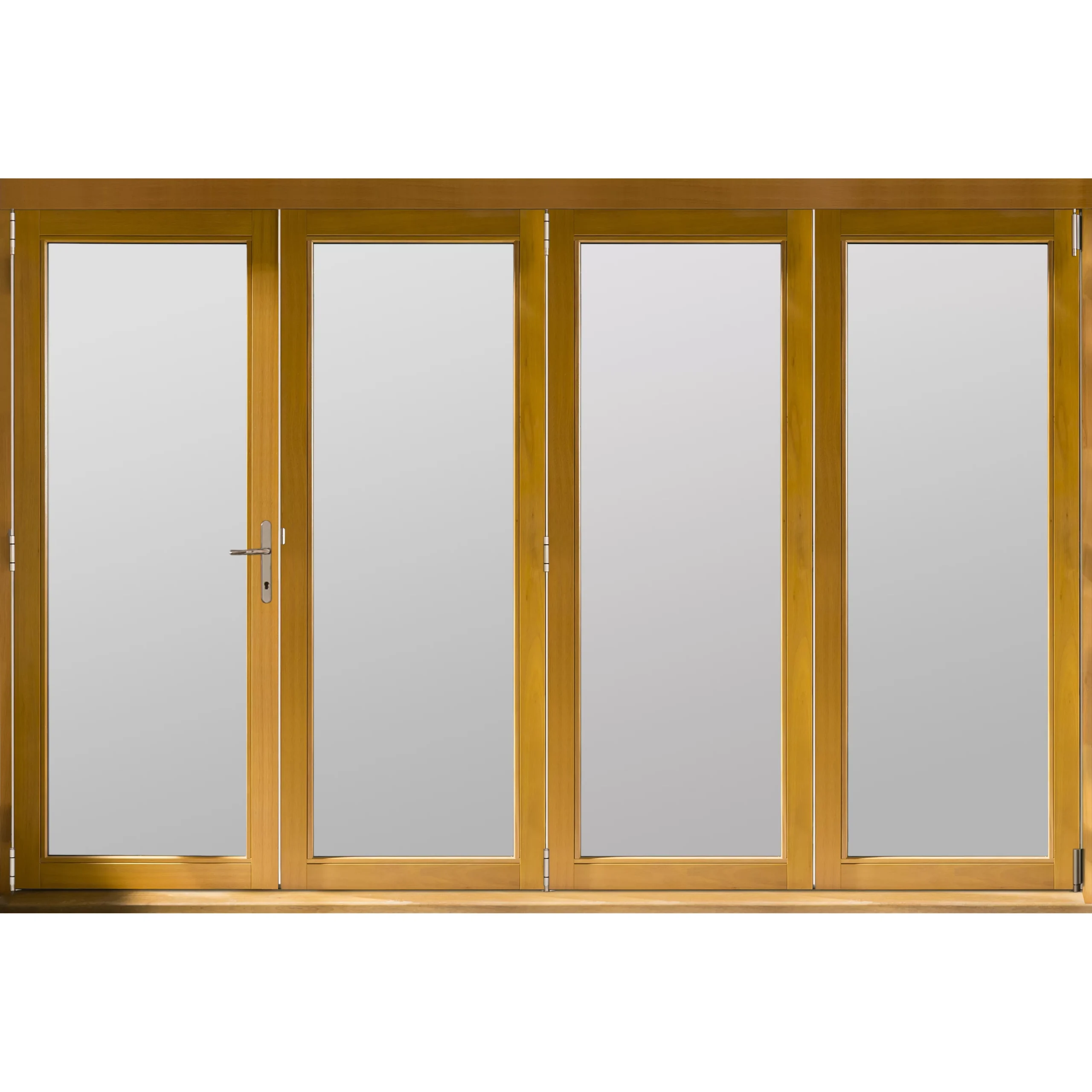 Jeld-Wen Clear Glazed Golden Oak External 4 Kinsley Folding Patio Door, (H)2094mm (W)2994mm 4 Jeld-Wen Clear Glazed Golden Oak External 4 Kinsley Folding Patio Door, (H)2094mm (W)2994mm - Image 2