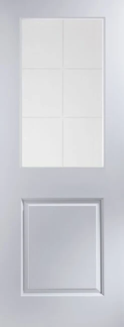 Jeld-Wen Painted 2 Panel 6 Lite Glazed White Internal Door, (H)1981mm (W)686mm (T)35mm