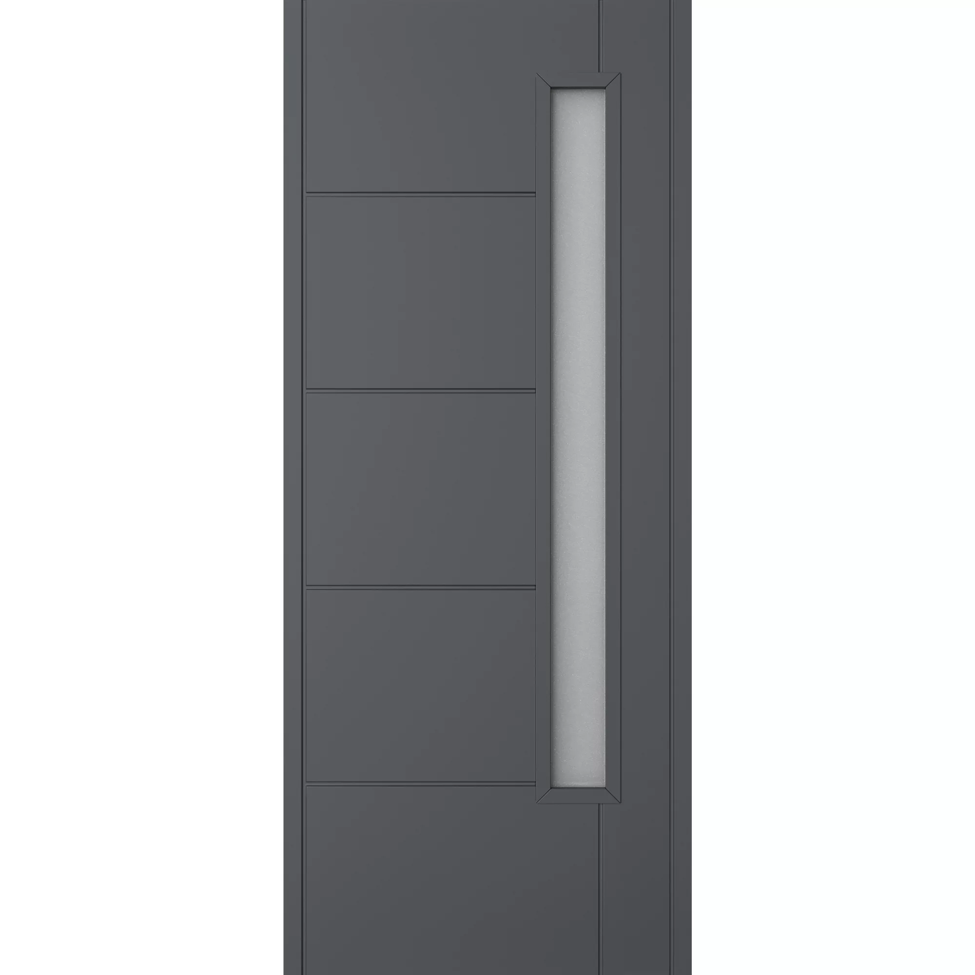 Linear 5 Panel Frosted Glazed Shaker Anthracite Timber External Panel Front Door, (H)2032mm (W)813mm 3 Linear 5 Panel Frosted Glazed Shaker Anthracite Timber External Panel Front Door, (H)2032mm (W)813mm