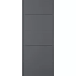 Linear 5 Panel Unglazed Shaker Anthracite Timber External Panel Front Door, (H)2032mm (W)813mm