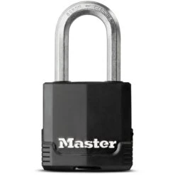 Master Lock Excell Heavy Duty Laminated Black 4 Pin Tumbler Cylinder Open Shackle Padlock (W)49mm