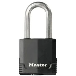 Master Lock Excell Heavy Duty Laminated Steel Black Large Open Shackle Padlock (W)54mm