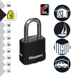 Master Lock Excell Heavy Duty Laminated Steel Black Large Open Shackle Padlock (W)54mm -WoodDepot Shop master lock excell heavy duty laminated steel black large open shackle padlock w 54mm3520190929723 37c bq