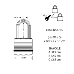 Master Lock Excell Heavy Duty Laminated Steel Black Open Shackle Padlock (W)50mm, Pack Of 2 -WoodDepot Shop master lock excell heavy duty laminated steel black open shackle padlock w 50mm pack of 23520190929631 01t bq