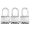 Master Lock Excell Heavy Duty Laminated Steel Medium Open Shackle Padlock (W)50mm, Pack Of 3 -WoodDepot Shop master lock excell heavy duty laminated steel medium open shackle padlock w 50mm pack of 33520190929648 02c bq