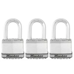 Master Lock Excell Heavy Duty Laminated Steel Medium Open Shackle Padlock (W)50mm, Pack Of 3