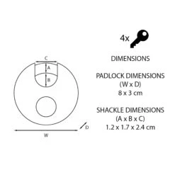 Master Lock Excell Heavy Duty Stainless Steel Black Closed Shackle Disc Padlock (W)80mm -WoodDepot Shop master lock excell heavy duty stainless steel black closed shackle disc padlock w 80mm3520190929686 01t bq