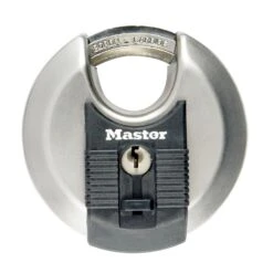 Master Lock Excell Heavy Duty Stainless Steel Black Closed Shackle Disc Padlock (W)80mm