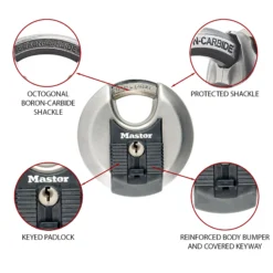 Master Lock Excell Heavy Duty Stainless Steel Black Closed Shackle Disc Padlock (W)80mm -WoodDepot Shop master lock excell heavy duty stainless steel black closed shackle disc padlock w 80mm3520190929686 36c bq