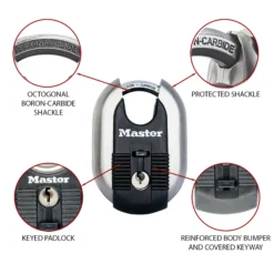 Master Lock Excell Steel Black Closed Shackle Padlock (W)80mm -WoodDepot Shop master lock excell steel black closed shackle padlock w 80mm3520190929709 36c bq