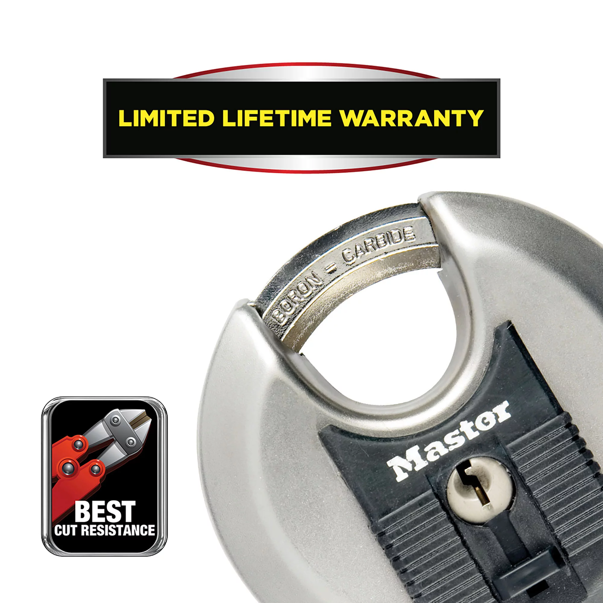 Master Lock Weather Tough Heavy Duty Stainless Steel Metallic Closed Shackle Disc Padlock (W)70mm, Pack Of 2 8 Master Lock Weather Tough Heavy Duty Stainless Steel Metallic Closed Shackle Disc Padlock (W)70mm, Pack Of 2 - Image 6