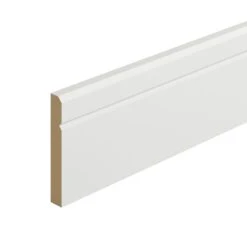 Metsä Wood White MDF Bevelled Skirting Board (L)2.4m (W)119mm (T)18mm, Pack Of 4