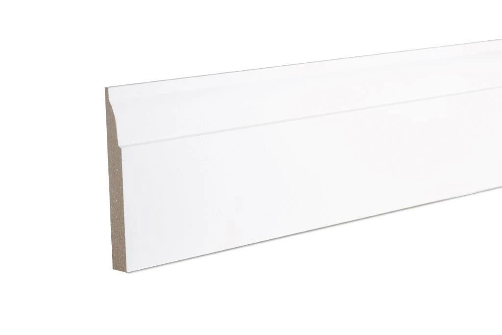 Metsä Wood White MDF Ovolo Skirting Board (L)2.4m (W)94mm (T)14.5mm 3 Metsä Wood White MDF Ovolo Skirting Board (L)2.4m (W)94mm (T)14.5mm