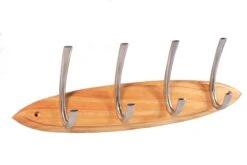 Nickel Effect Ash Ellipse 4 Hook Rail, (L)452mm (H)15mm