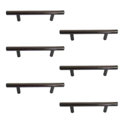 Nickel Effect Black Furniture Handle (L)155mm