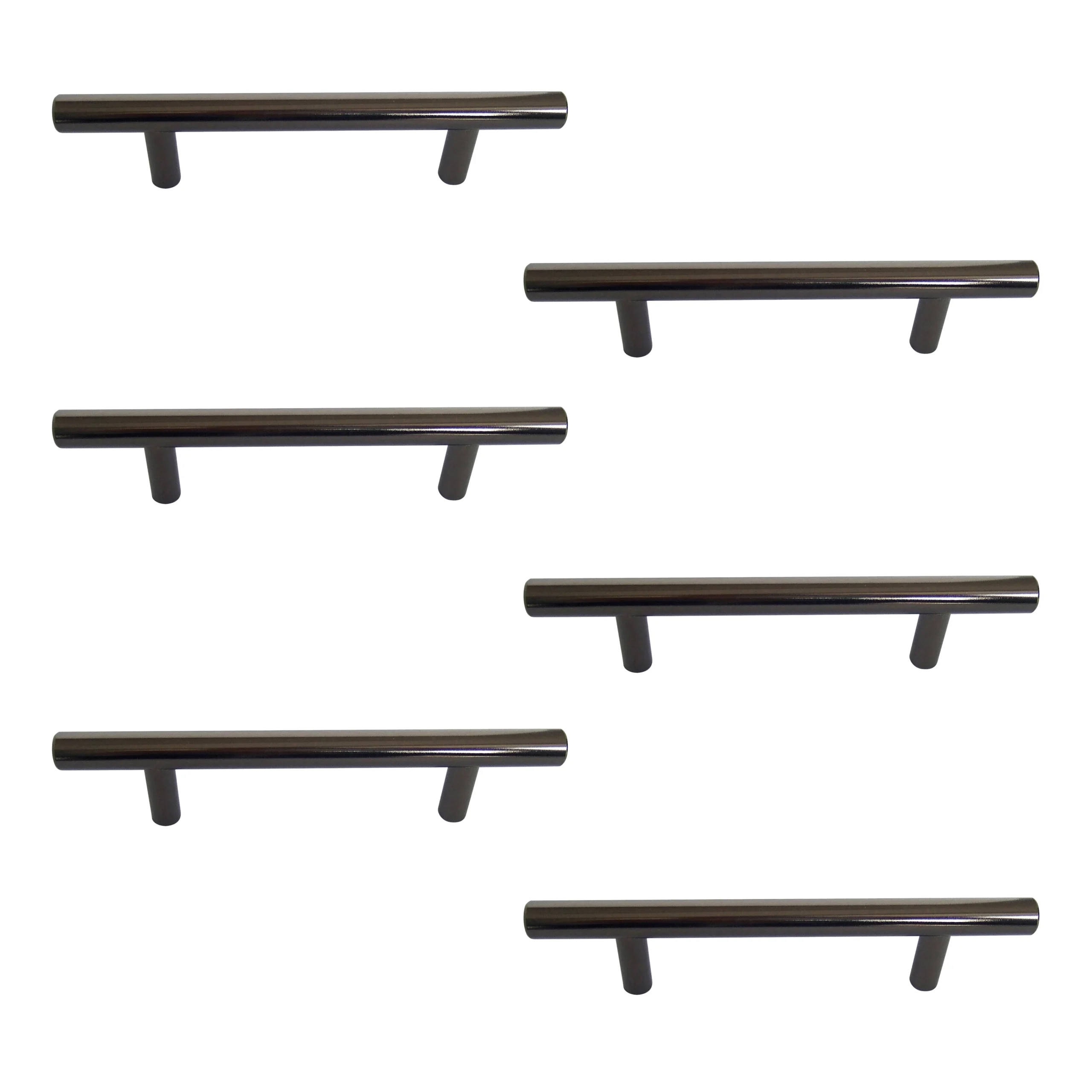 Nickel Effect Black Furniture Handle (L)155mm 3 Nickel Effect Black Furniture Handle (L)155mm