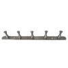 Nickel Effect Steel 5 Hook Rail, (L)327mm (H)25mm -WoodDepot Shop nickel effect steel 5 hook rail l 327mm h 25mm05252657 02c bq