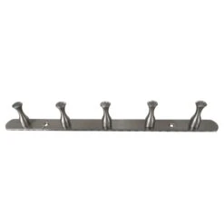 Nickel Effect Steel 5 Hook Rail, (L)327mm (H)25mm