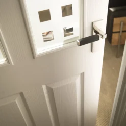 Painted 4 Panel Frosted Glazed White Woodgrain Effect Internal Door, (H)1981mm (W)686mm (T)35mm -WoodDepot Shop painted 4 panel frosted glazed white woodgrain effect internal door h 1981mm w 686mm t 35mm5397007097665 05bq