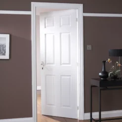 Painted 6 Panel Unglazed White Woodgrain Effect Internal Door, (H)2040mm (W)726mm (T)40mm -WoodDepot Shop painted 6 panel unglazed white woodgrain effect internal door h 2040mm w 726mm t 40mm5397007098440 04bq