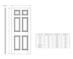 Painted 6 Panel Unglazed White Woodgrain Effect Internal Door, (H)2040mm (W)826mm (T)40mm 11 Painted 6 Panel Unglazed White Woodgrain Effect Internal Door, (H)2040mm (W)826mm (T)40mm -WoodDepot Shop painted 6 panel unglazed white woodgrain effect internal door h 2040mm w 826mm t 40mm5397007098464 01t
